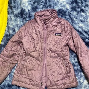 Girls Patagonia Puff Coat - Dark Purple - Size 5-6 Kids